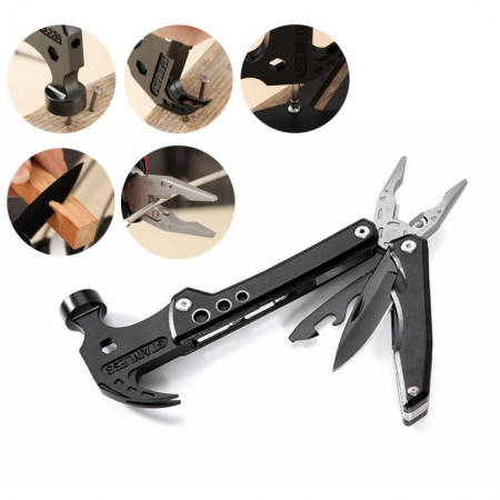 아웃도어 스텐 멀티해머 망치 나이프 드라이버 병뚜껑 펜치 니퍼 다기능 공구